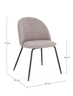 Discount Bizzotto SEDIA EFFETTO BOUCLE' NERO/VISONE - TANYA