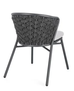 Outlet Bizzotto SEDIA IN ALLUMINIO ANTRACITE QS22/GRAPHITE - HARLOW