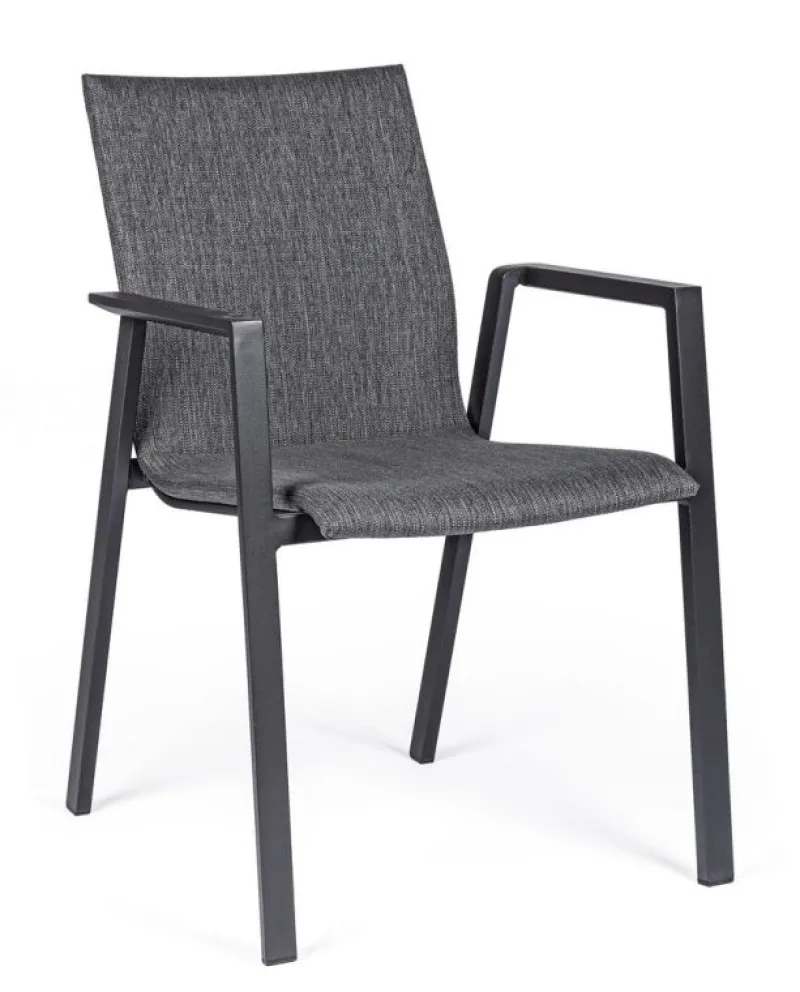 Online Bizzotto SEDIA IN ALLUMINIO IMPILABILE ANTRACITE JX55 - ODEON