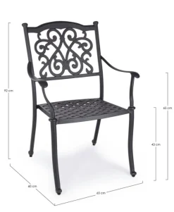 Clearance Bizzotto SEDIA IN ALLUMINIO IMPILABILE ANTRACITE- IVREA