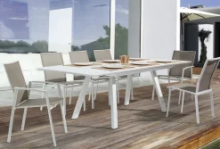 Hot Bizzotto SEDIA IN ALLUMINIO IMPILABILE BIANCO/TORTORA GK50 - CRUISE