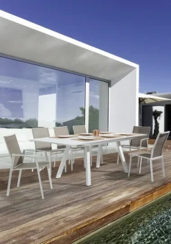 Hot Bizzotto SEDIA IN ALLUMINIO IMPILABILE BIANCO/TORTORA GK50 - CRUISE