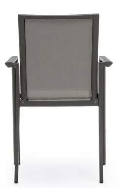 Best Bizzotto SEDIA IN ALLUMINIO IMPILABILE ANTRACITE CX23 - KONNOR