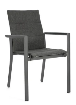 Best Bizzotto SEDIA IN ALLUMINIO IMPILABILE ANTRACITE CX23 - KONNOR