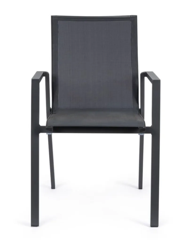 New Bizzotto SEDIA IN ALLUMINIO IMPILABILE ANTRACITE JX55 - KRION