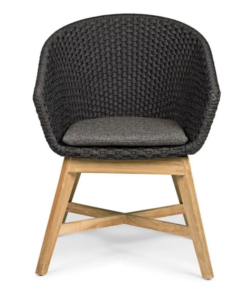 Online Bizzotto SEDIA IN CORDA PER ESTERNO ANTRACITE - COACHELLA