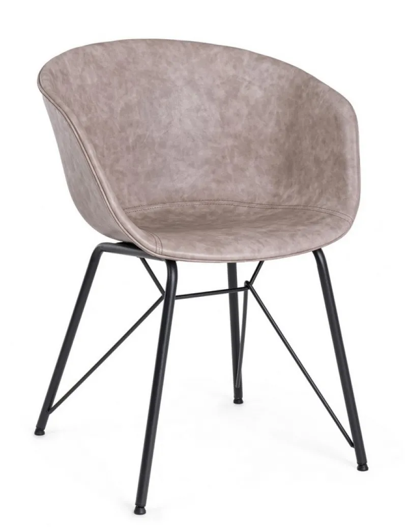 Best Bizzotto SEDIA IN ECOPELLE BEIGE - WARHOL