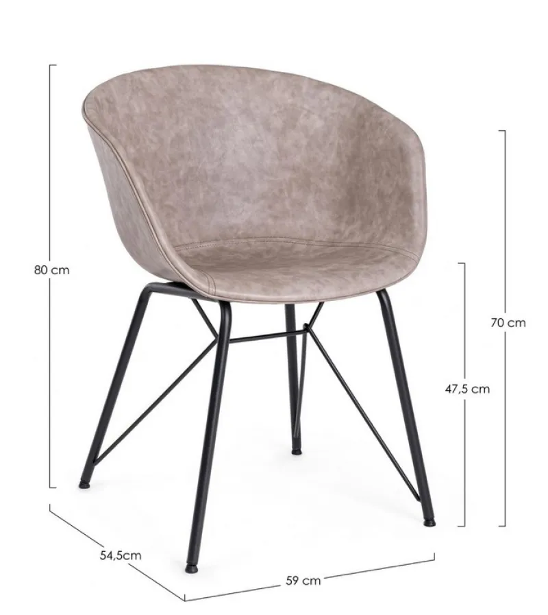 Best Bizzotto SEDIA IN ECOPELLE BEIGE - WARHOL