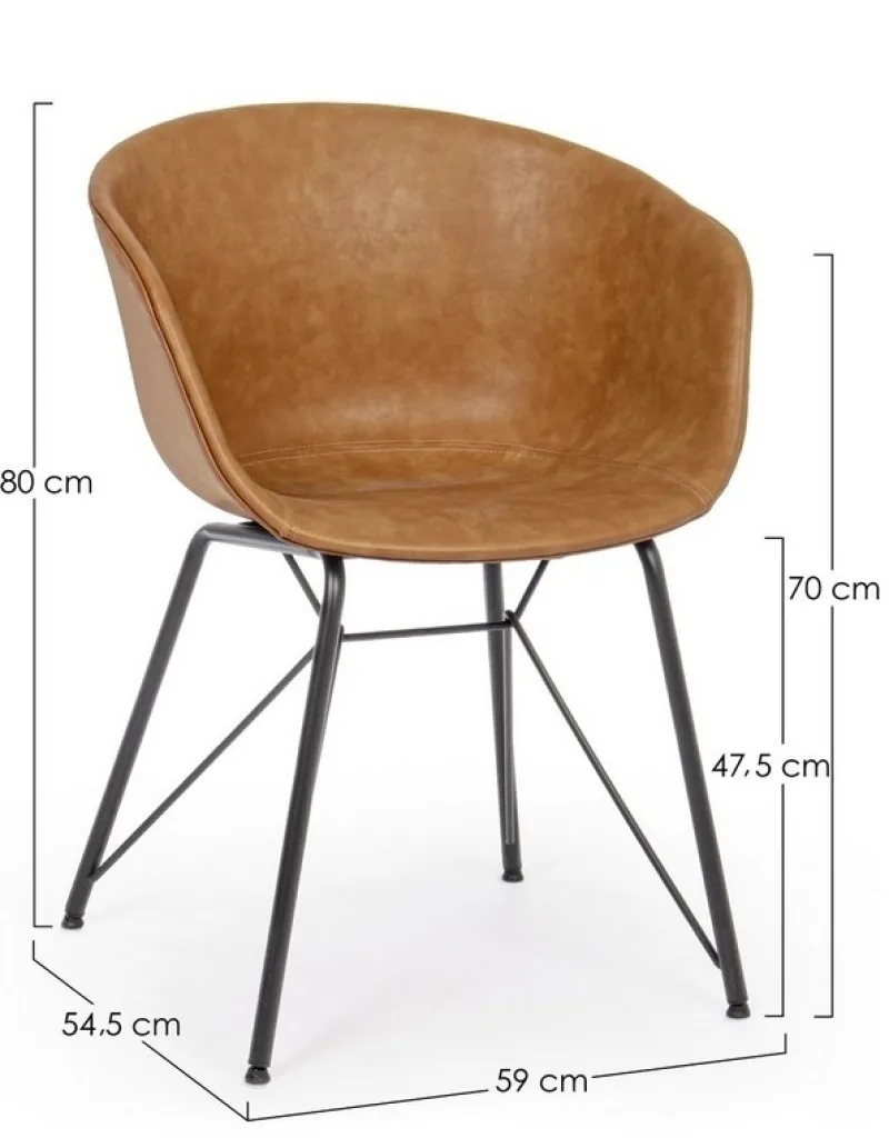 Sale Bizzotto SEDIA IN ECOPELLE COLOR CUOIO - WARHOL