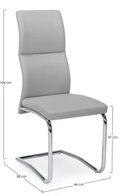 Outlet Bizzotto SEDIA IN ECOPELLE GRIGIO CHIARO - THELMA