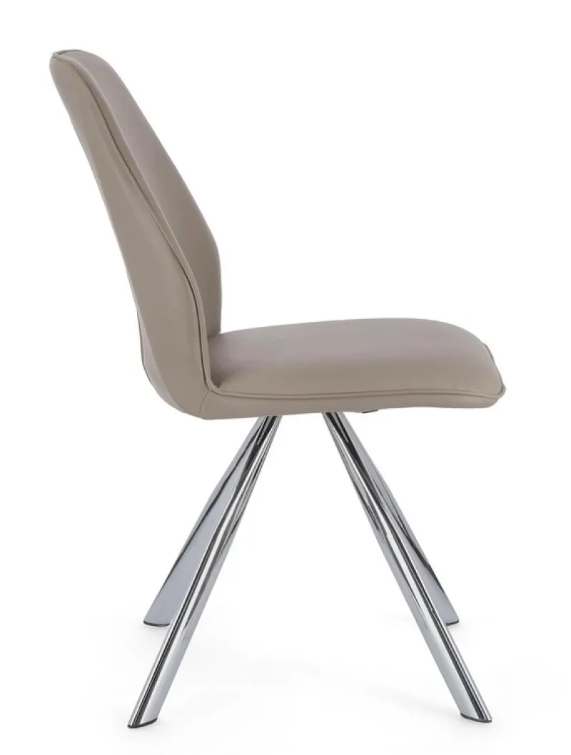 Bizzotto SEDIA IN ECOPELLE TORTORA - MAXWELL