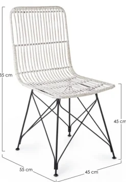 Sale Bizzotto SEDIA IN FIBRE NATURALI BIANCA - LUCILA KUBU