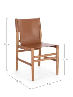 Hot Bizzotto SEDIA IN PELLE COGNAC - CAROLINE