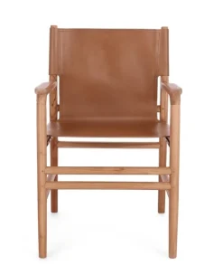 Best Bizzotto SEDIA IN PELLE CON BRACCIOLI COGNAC - CAROLINE