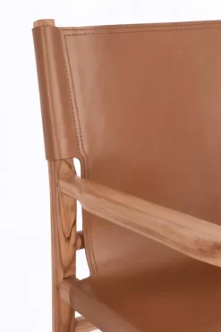 Best Bizzotto SEDIA IN PELLE CON BRACCIOLI COGNAC - CAROLINE
