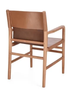 Best Bizzotto SEDIA IN PELLE CON BRACCIOLI COGNAC - CAROLINE