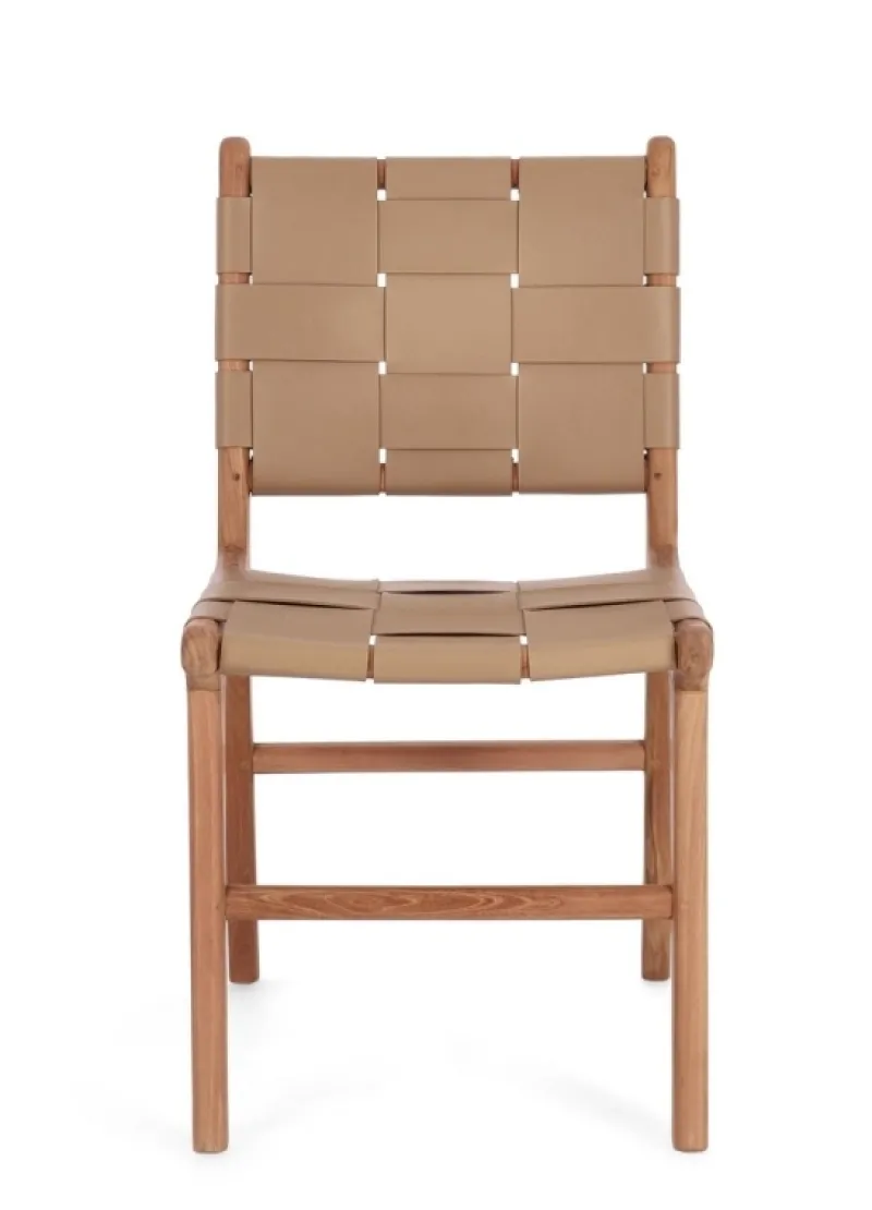 Sale Bizzotto SEDIA IN PELLE TORTORA - JOANNA