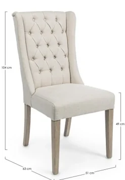 Discount Bizzotto SEDIA IN TESSUTO BEIGE - COLUMBIA