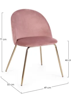 Outlet Bizzotto SEDIA IN VELLUTO ROSA - TANYA