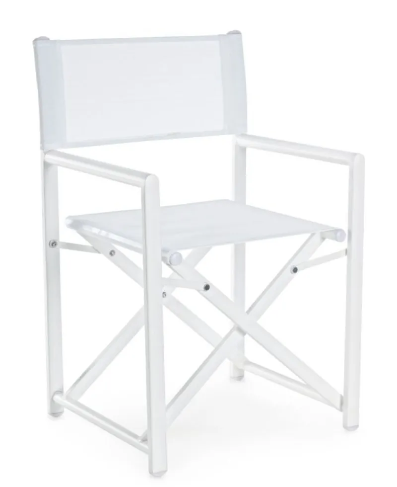 Outlet Bizzotto SEDIA REGISTA IN ALLUMINIO PIEGHEVOLE BIANCA - TAYLOR