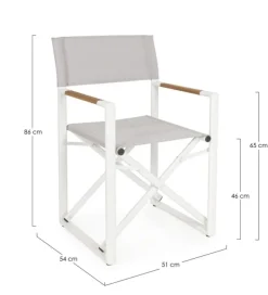 Sale Bizzotto SEDIA REGISTA IN ALLUMINIO PIEGHEVOLE BIANCO YK11 - LAGUN