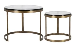 Clearance Bizzotto SET 2 TAVOLINI FINITURA OTTONE YX54 - ZAYLA