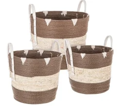 Outlet Bizzotto SET3 CESTA 2M THELMA MARRONE SVAS