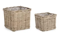 Outlet Bizzotto SET2 CESTA RANDY QU GRIGIO