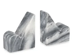 Clearance Bizzotto SET2 DECORAZIONE KANDY MARMO GRIGIO H12