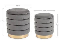Sale Bizzotto SET2 POUF CONTENITORE IN LEGNO GRIGIO - DARINA