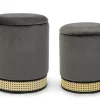 Online Bizzotto SET2 POUF CONTENITORE IN VELLUTO GRIGIO SCURO - MILENA