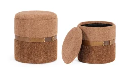 Clearance Bizzotto SET2 POUF CONTENITORE TANYA GINGER