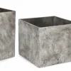 Outlet Bizzotto SET3 P.VASO MEILI QUADRATO ALTO GRIGIO