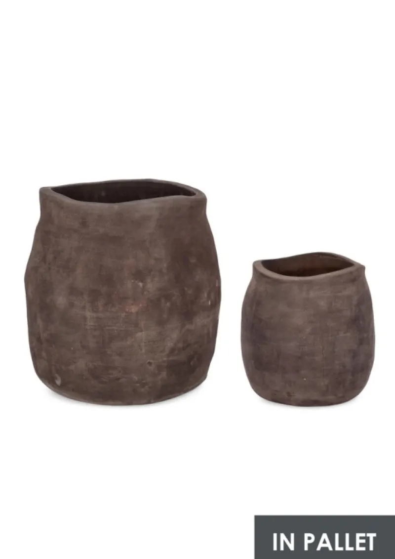 Hot Bizzotto SET2 P.VASO MINH SAGOMATO TERRACOT SCURA