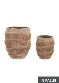 Sale Bizzotto SET2 P.VASO TEIDE ALTO TERRACOTTA BRUNIT