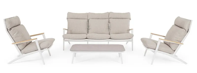 Clearance Bizzotto SET4 SALOTTO C-C IBISCO BIANCO WG20