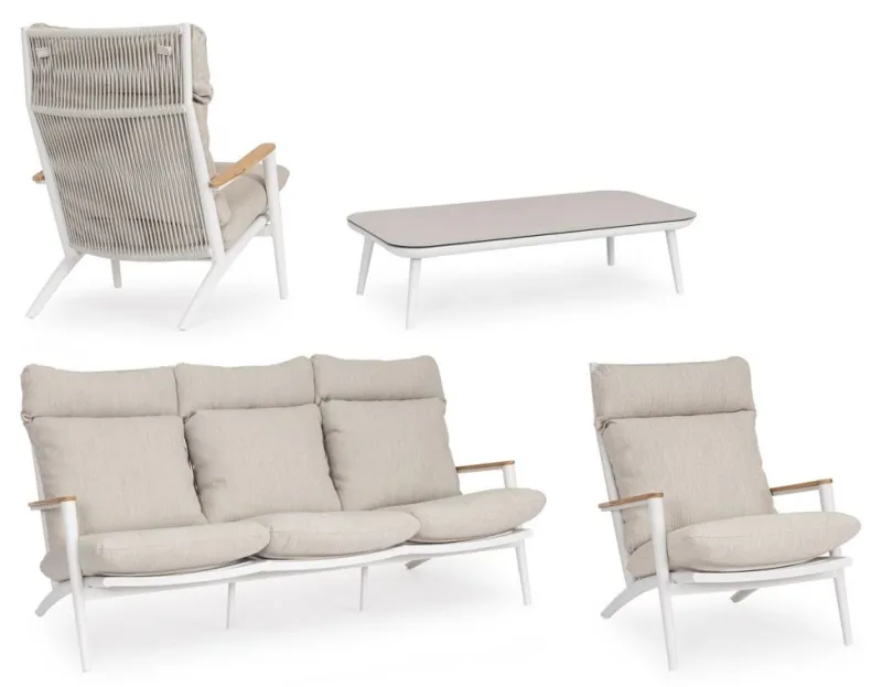 Clearance Bizzotto SET4 SALOTTO C-C IBISCO BIANCO WG20