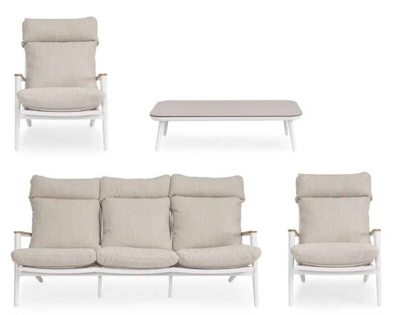 Clearance Bizzotto SET4 SALOTTO C-C IBISCO BIANCO WG20