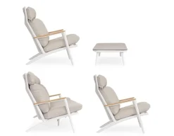 Clearance Bizzotto SET4 SALOTTO C-C IBISCO BIANCO WG20
