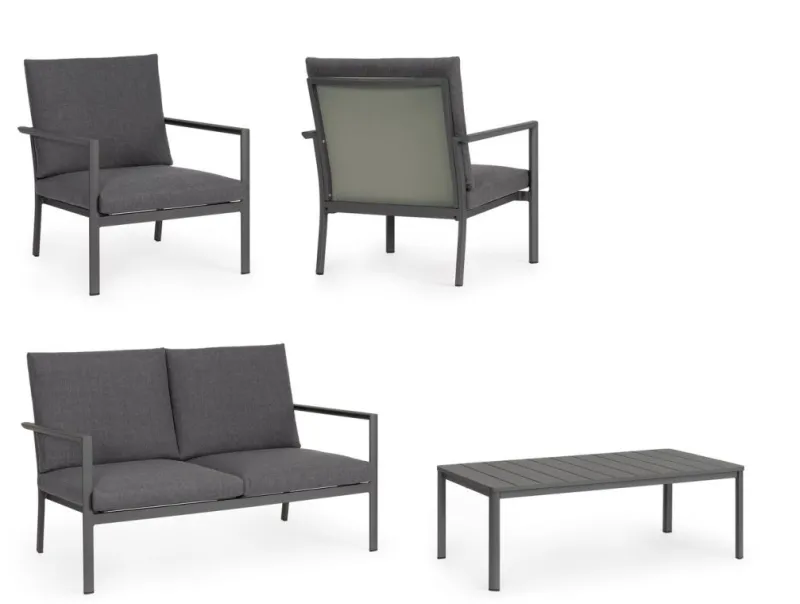 Hot Bizzotto SET4 SALOTTO C-C KONNOR ANTRACITE CX23