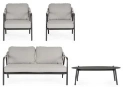 Bizzotto SET4 SALOTTO C-C MIRAVET ANTRACITE/KHAKI