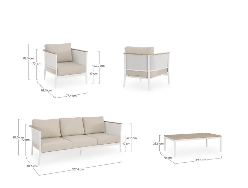 Hot Bizzotto SET4 SALOTTO C-C ULISES VAPOR YK15