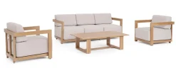Outlet Bizzotto SET4 SALOTTO IN ALLUMINIO NATURALE- THESEUS