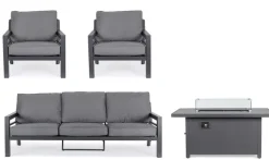 Discount Bizzotto SET4 SALOTTO IN ALLUMINIO ANTRACITE PG61 - HENDRIX