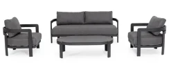 Best Bizzotto SET4 SALOTTO IN CORDA PER ESTERNO ANTRACITE WG21 - PRESLEY