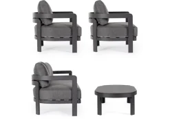 Best Bizzotto SET4 SALOTTO IN CORDA PER ESTERNO ANTRACITE WG21 - PRESLEY