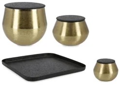 Online Bizzotto SET3 SCATOLA KAMYA - VASSOIO C-COP OR NE