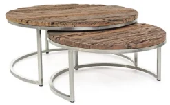 Best Bizzotto SET2 TAVOLINI BASSI IN LEGNO RICICLATO - RAFTER