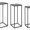 New Bizzotto SET3 TAVOLINI IN ACCIAIO NERO - NUCLEOS