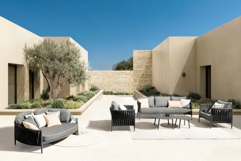 Outlet Bizzotto SET2 TAVOLINI IN CORDA ANTRACITE WG21 - AMINTA